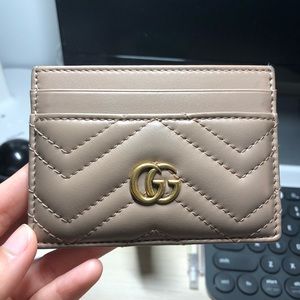 Gucci Marmont Card Case (dusty pink leather)